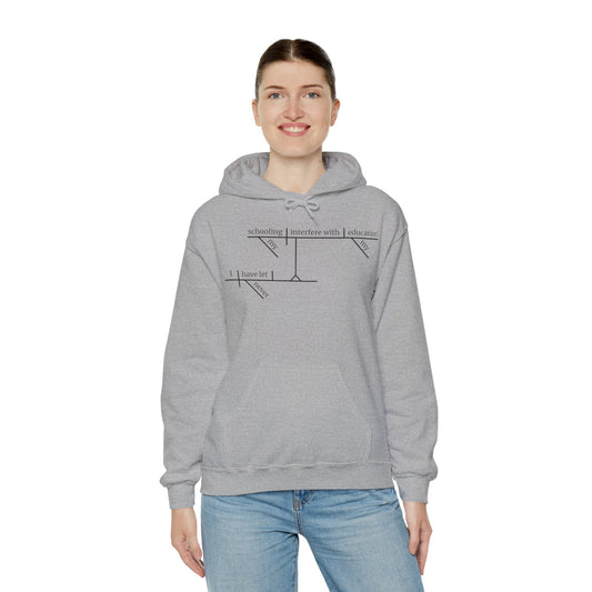 Education vs. Schooling Sentence Diagram Hooded Sweatshirt