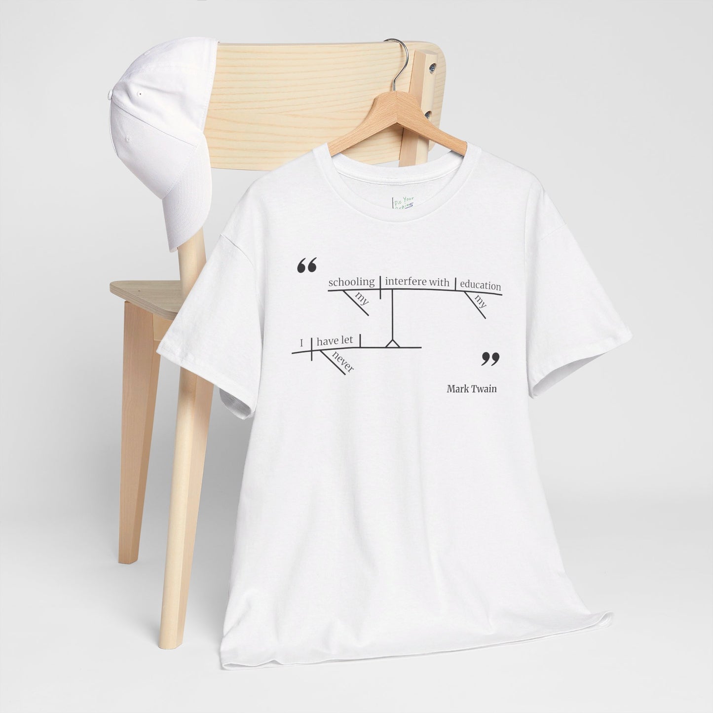 Mark Twain Education Sentence Diagram Tee