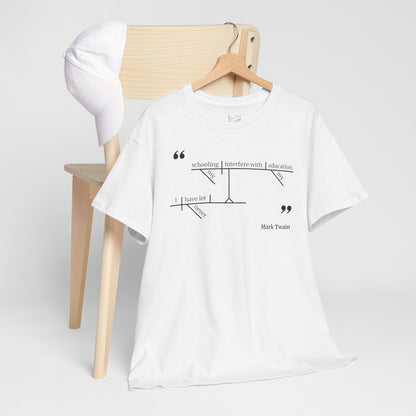 Mark Twain Education Sentence Diagram Tee