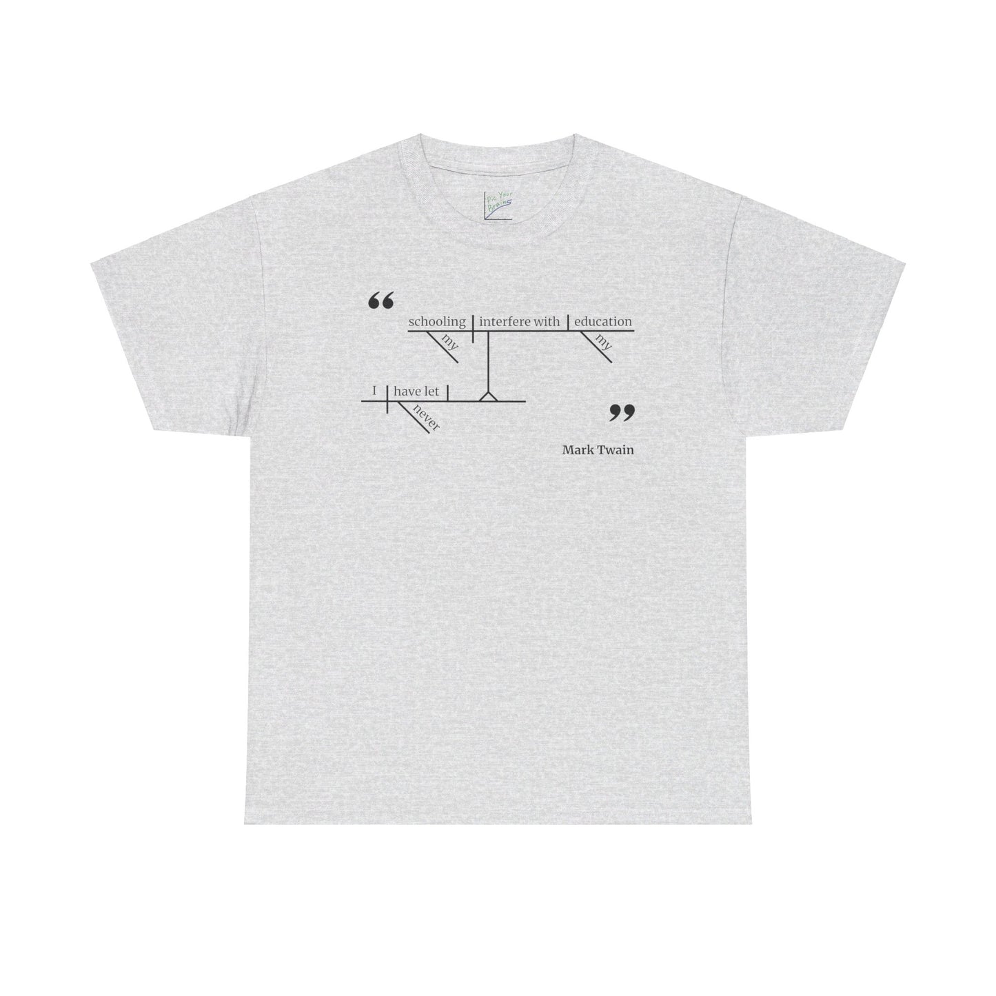 Mark Twain Education Sentence Diagram Tee