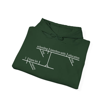 Education vs. Schooling Sentence Diagram Hooded Sweatshirt