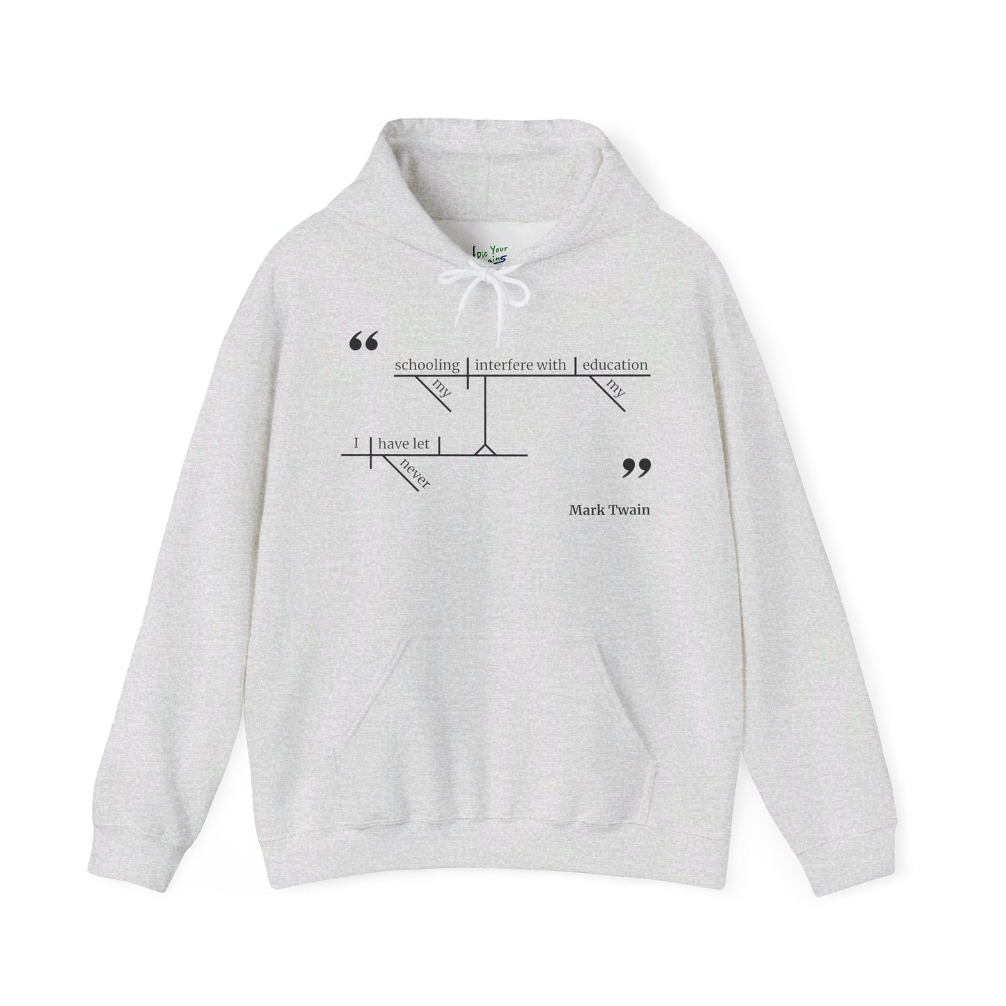 Mark Twain Education Sentence Diagram Hooded Sweatshirt