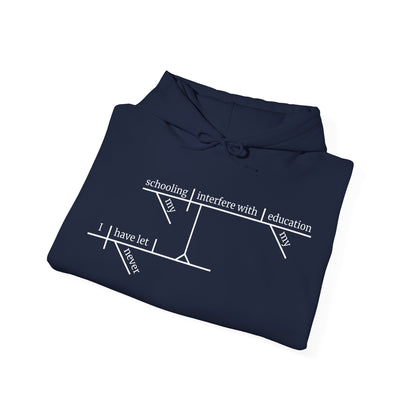 Education vs. Schooling Sentence Diagram Hooded Sweatshirt