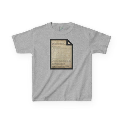 Declaration of Independence Summary Kids Heavy Cotton Tee